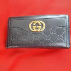 早い者勝ち GUCCI グッチ 長財布 二つ折り インターロッキングG シマ 