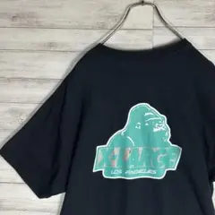 ゴリラロゴ　バックプリント　黒　エクストララージ　人気　Tシャツ　半袖　デカロゴ