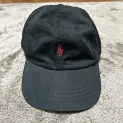 Polo Ralph Lauren キャップ　レザーバックル　黒×赤