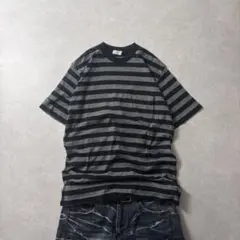 00s BURBERRY s/s Tee ボーダー グランジ cboy Vネック - メルカリ