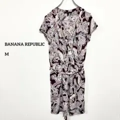 BANANA REPUBLIC ペイズリー柄カシュクールワンピースM膝丈e891のサムネイル