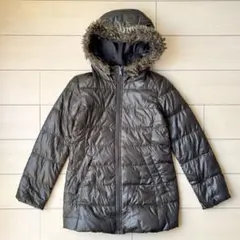 ユニクロ　UNIQLO ウルトラライトダウンコート　ファーフード付き　S 黒