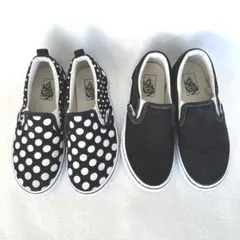 【VANS】バンズ スリッポン ドット柄 ブラック 21cm 2足セット