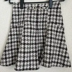 FUN フレアスカート 白黒チェック