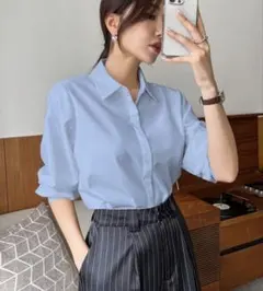 即購入⭕️ SHEIN ブルーシャツ 長袖のサムネイル