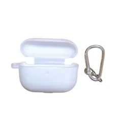 AirPods Pro ケース シリコンカバー カラビナ付き ホワイト