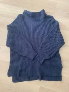 アクリル100% ニットセーター Fサイズ　レディース　ネイビー