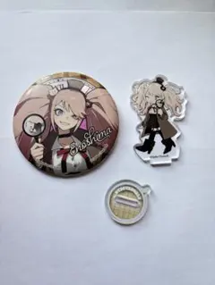 ダンガンロンパ 江ノ島盾子 百均　探偵服グッズ 2点セット アクスタ 缶バッジ