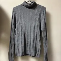 [新品][未使用品]favoriグレー リブ編み タートルネック セーター38