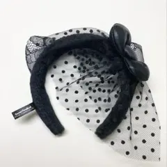 ハローキティ　2019年ハロウィン限定カチューシャ　黒　レース