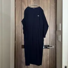 ビームス別注　ラコステ　別注ボートネックドレスワンピース　ネイビー　38サイズ