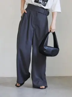 ベルト ワイドパンツ