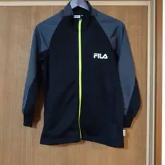 FILA ジップアップジャケット 黒 グレー 150cm