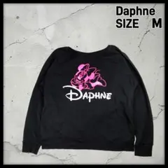 Daphne ミニー風 ロゴ スウェット M ブラック ラグランスリー