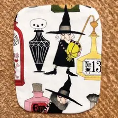 アレキサンダーヘンリー　パフュームボトルウィッチ柄　ハンドメイドガーゼハンカチ