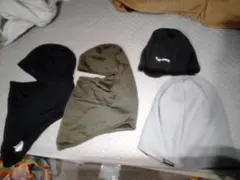 冬　バラクラバ　帽子　ヘルメットインナー　４点セット