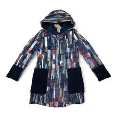 YOSOOU ヨソオウ 総柄ロングダウンコート フード付 M