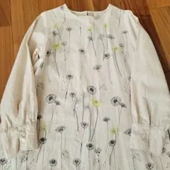 [ cloud nine ] コットンリネン　パネル刺繍 ワンピース