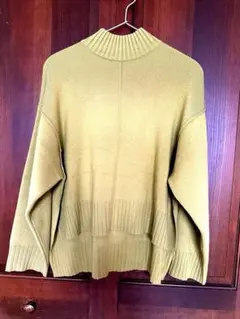 ピスタチオカラー　長袖ニットセーター