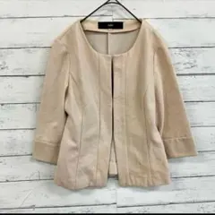 INEDライトジャケット上品アイボリーきれいめ大人フェミニン通勤春秋着回し抜群