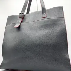 極美品✨フルラ　トートバッグ　ビジネス　シボ革　レザー　ブラック　A4可　肩掛可