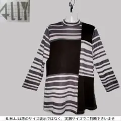 m26675・L・値下★ALLY★チュニック・ボーダー＆無地切替