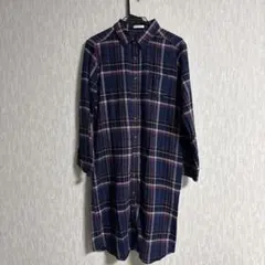 シネマクラブ チェック柄 シャツワンピース Lサイズ