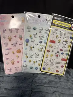 PEANUTS スヌーピー プクプクシール 3パックセット