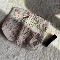 花柄刺繍ポーチ 小型 ピンク系