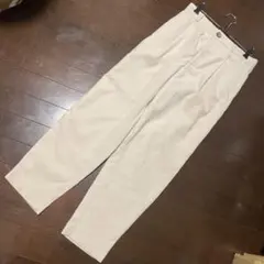 GU コーデュロイカジュアルパンツ M ホワイト系クリーム色