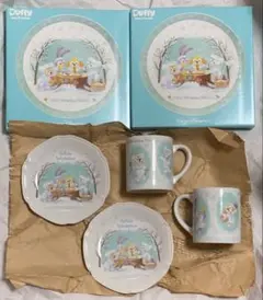 ダッフィー　ホワイトウィンタータイムワンダーズ　プレート　マグカップ　セット