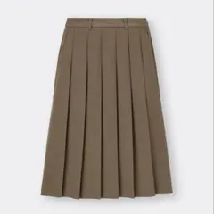 GU ジーユー プリーツミディスカート ミディアム丈 オリーブ M