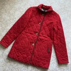 ラベンハム　ウールキルティングセミロングジャケット36赤　小さいサイズ