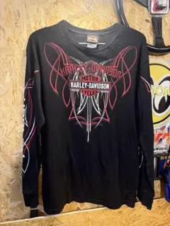 90s 00s ハーレーダビットソン ロンTブラック ピンストM
