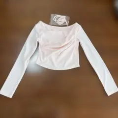 オフショルダー ピンク 長袖 トップス