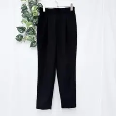 美品✨ スラックス ブラック オフィス ゴムウエスト 通勤 上品 楽ちん 黒