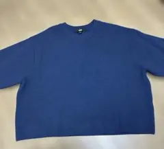 UNIQLO クルーネックニット ブルー L