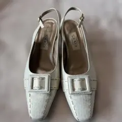 FOOTIKS ホワイト スリングバックパンプス