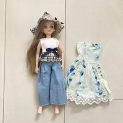 【ハンドメイド】リカちゃん 着せ替え服 ワンピース、ブラウス、ワイドパンツセット