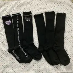 6足 新品　ハート柄　ハイソックス 19〜24cm レディースハイソックス　女児