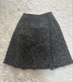 COMME CA DU MODE フレアスカート 黒と白のツイード