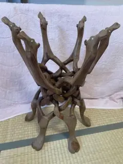 木製彫刻 フラワースタンド 花台 高78cm アンティーク調 店舗什器