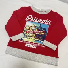 《美品》 クリスマスカラー　レトロ　古着　トレーナー レッド　裏毛　綿　90