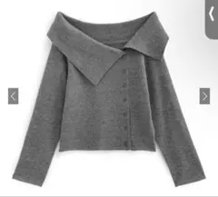 GRL アシンメトリーカラーオフショルニットトップス［an1674］