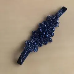 ブラック ビジュー ヘアバンド 髪飾り