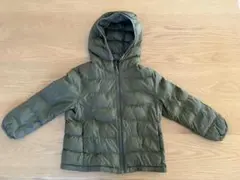 UNIQLO フード付きダウンコート 110cm オリーブグリーン