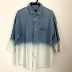 【美品】Purple & Yellow グラデーションブリーチ デニムシャツ Mのサムネイル