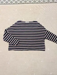 nano universe ネイビー ピンク ストライプ Tシャツ