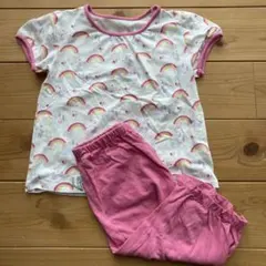 ユニクロ⭐︎ユニコーンと虹柄のコットンパジャマ100センチ