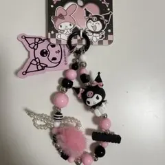 新品未使用　クロミ ビーズ付きキーホルダー　バッグチャーム